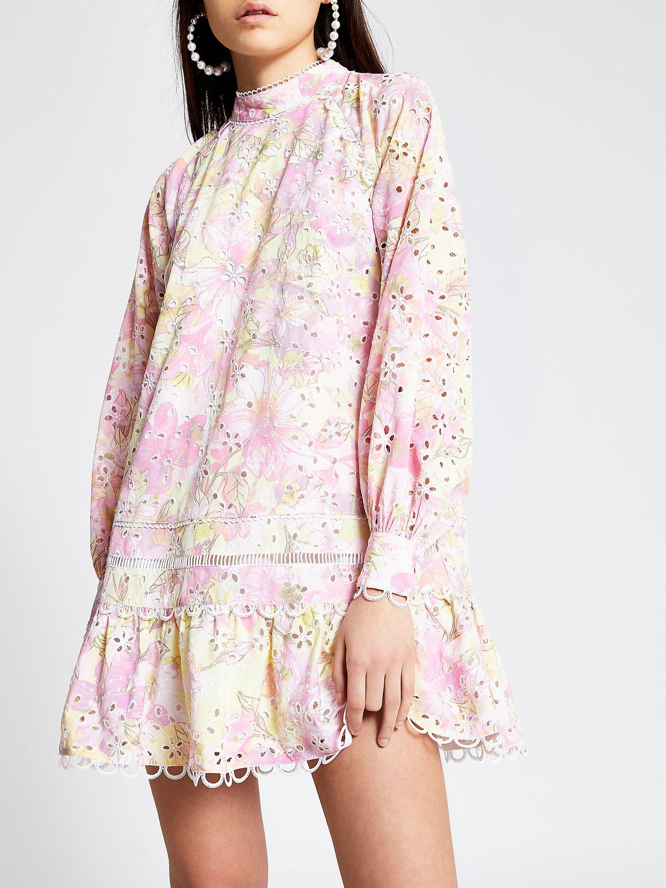 river island high neck swing dress