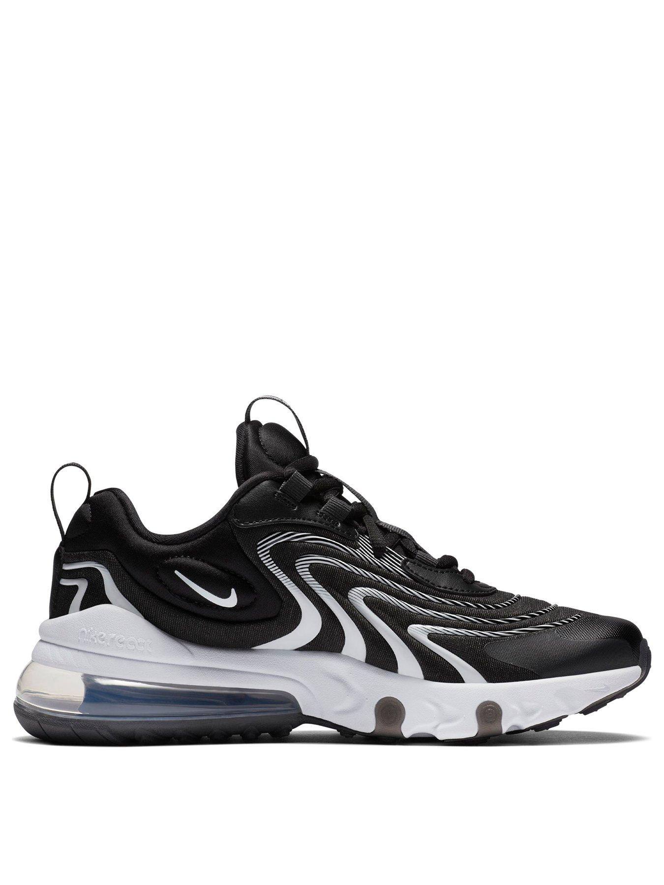 nike air max 270 react black and white trainers