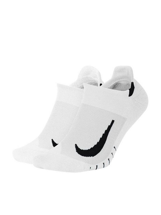 front image of nike-pack-2-no-show-running-sock-white