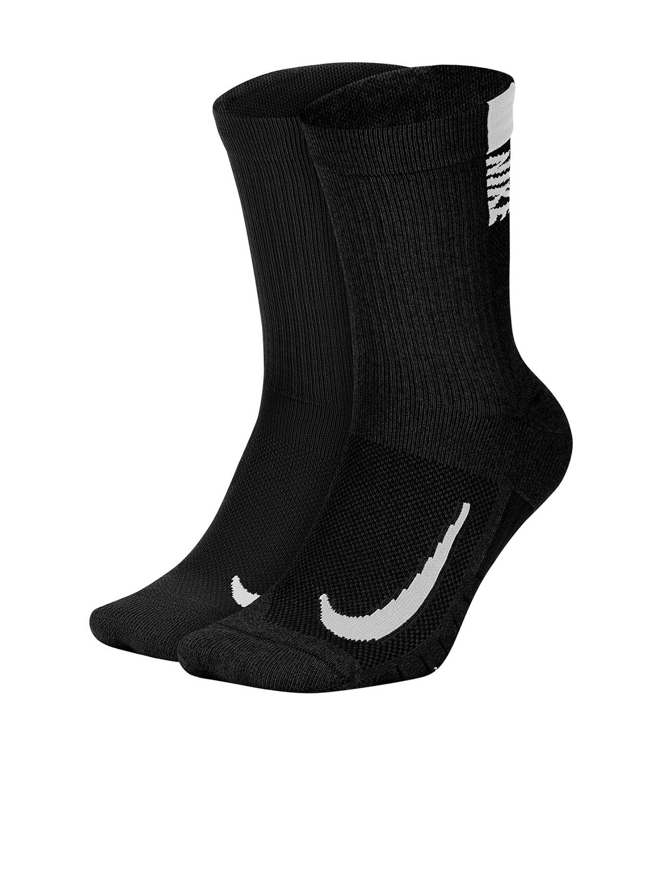 Nike Men's Running Pack 2 Running Crew Socks - BLACK | very.co.uk