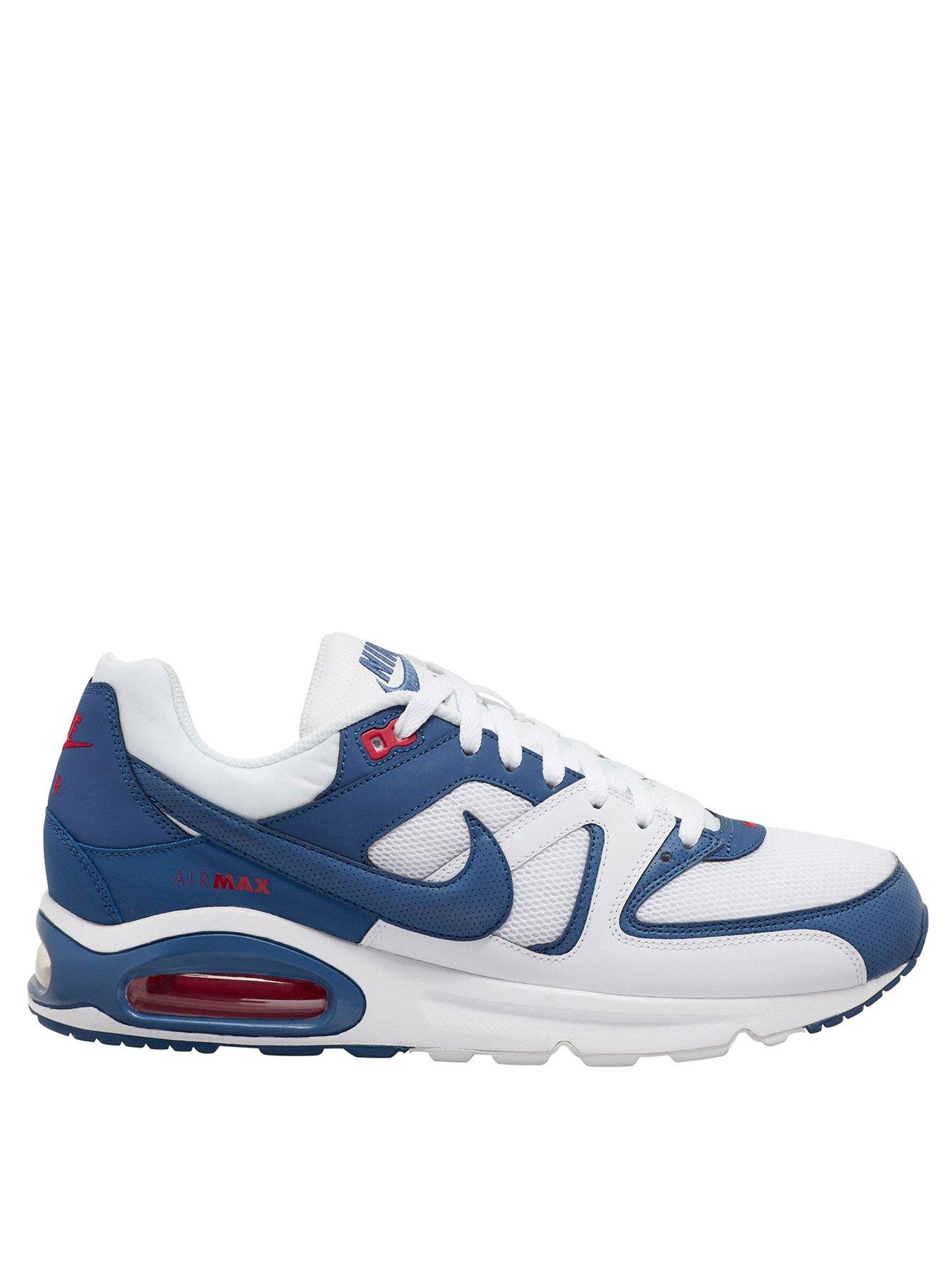 nike white and blue trainers