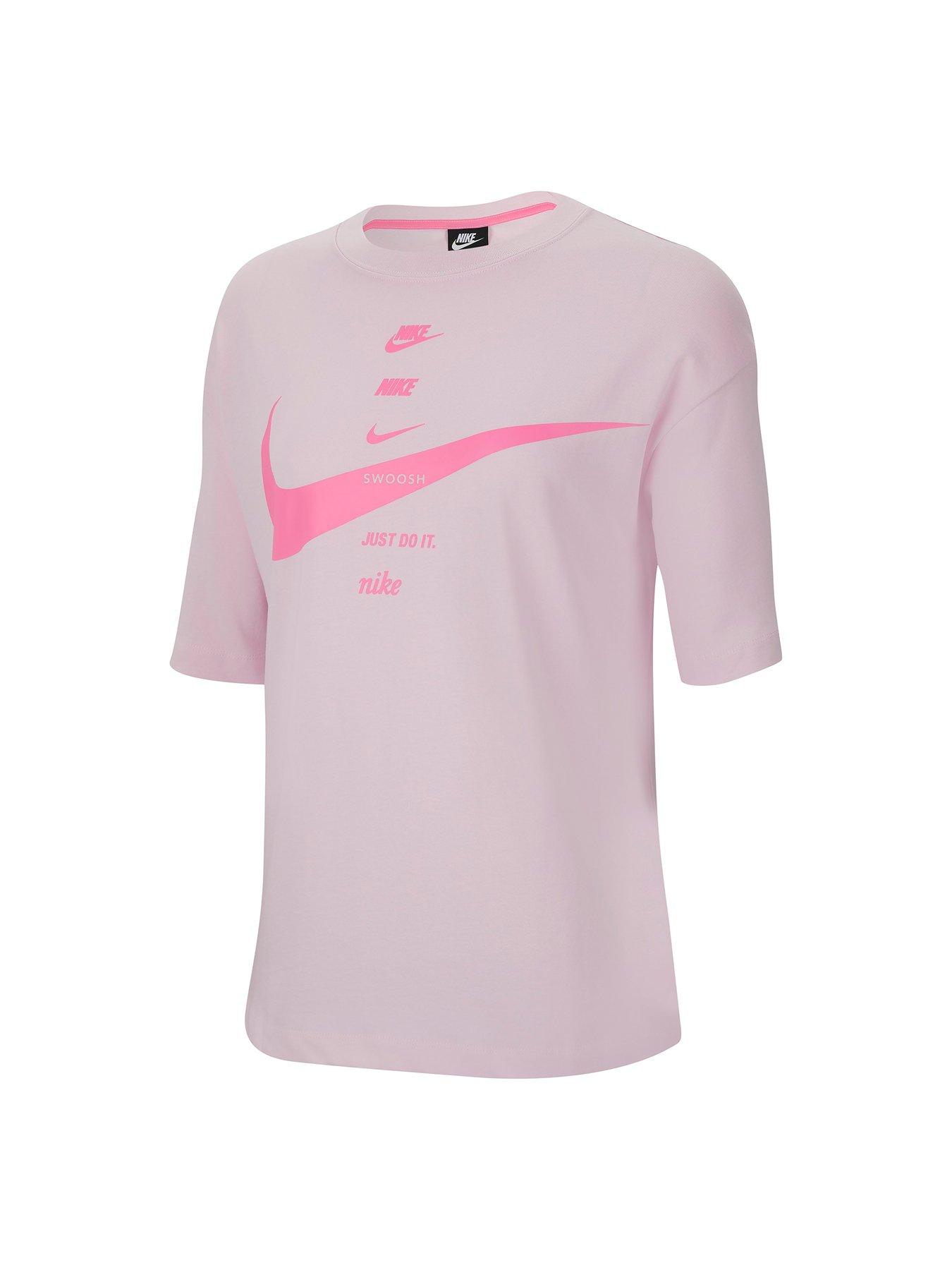 nike pink swoosh t shirt