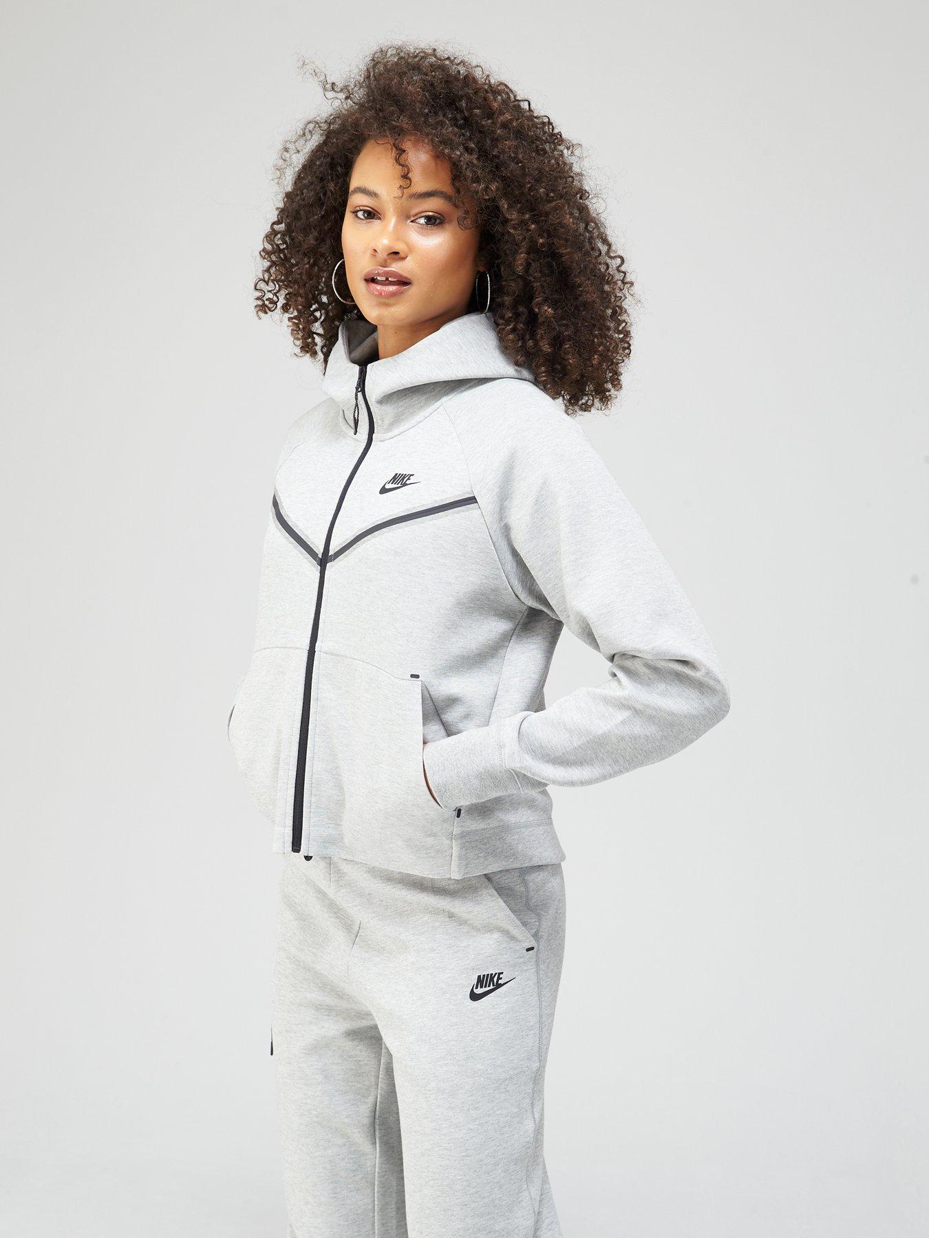 Nike NSW Tech Fleece Full Zip Hoodie - Dark Grey Heather | very.co.uk