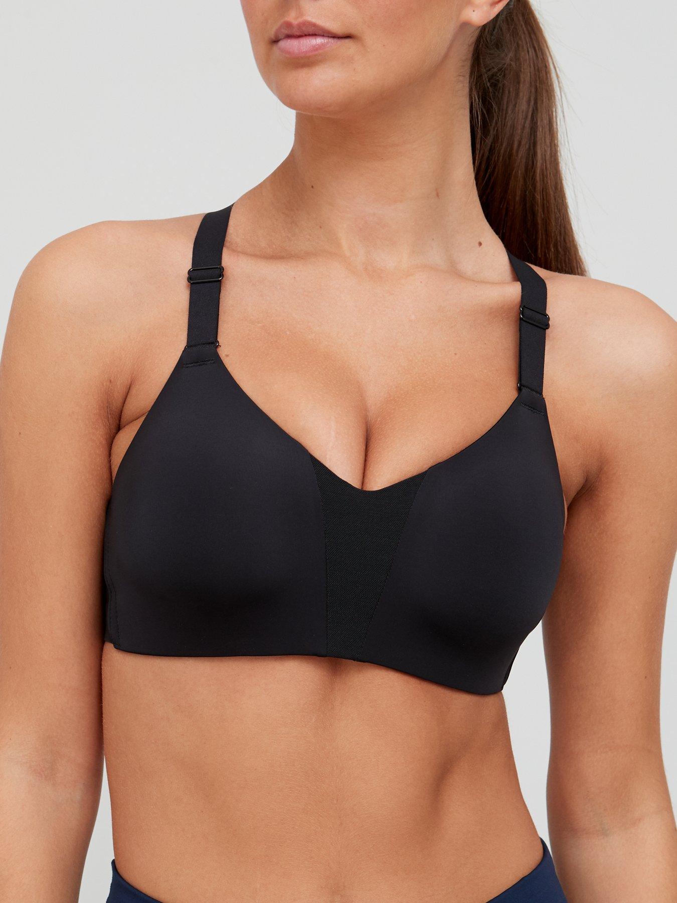 Valiente sinsonte Viento fuerte Nike High Support Rival Sports Bra - Black | very.co.uk