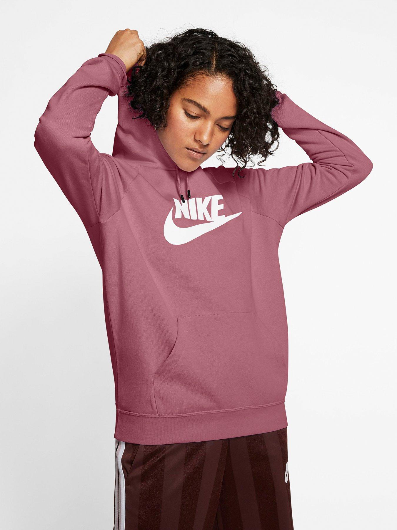 nike archive pink graphic cropped hoodie