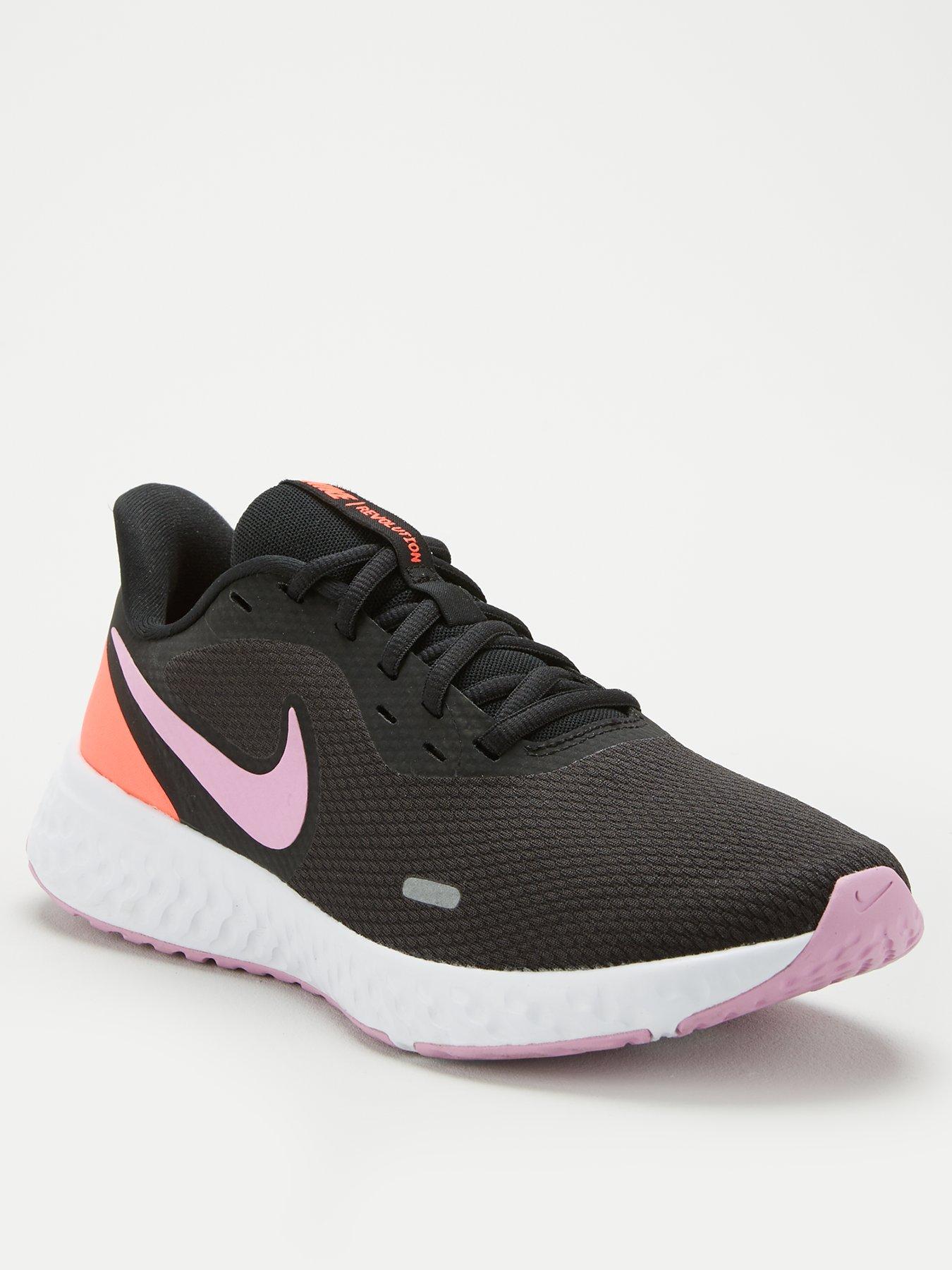 nike revolution pink and black