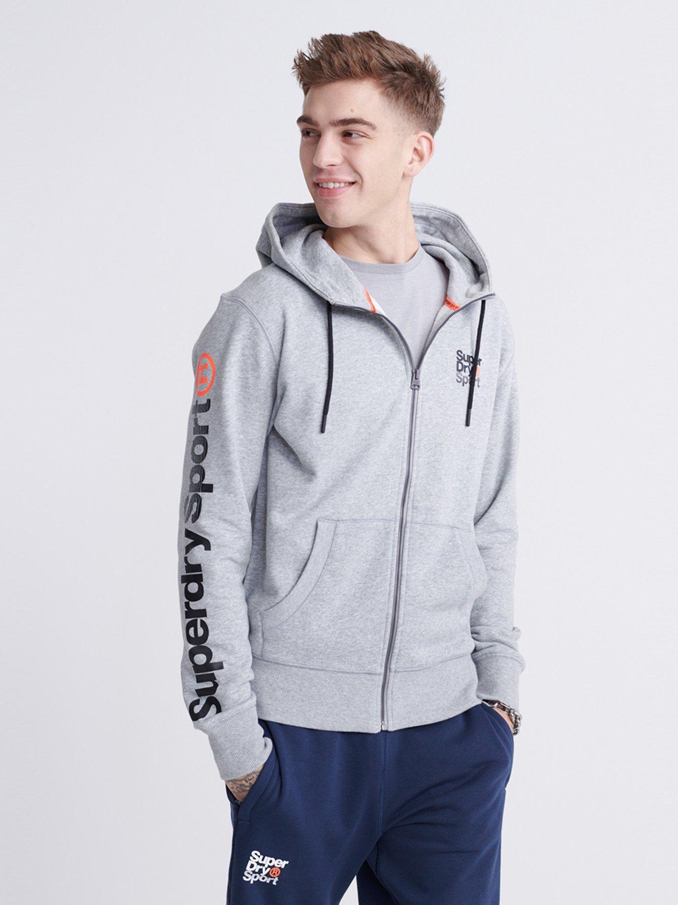 superdry mens grey hoodie