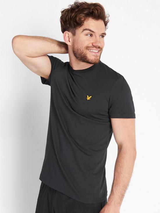 front image of lyle-scott-fitness-martin-short-sleeve-t-shirt-black