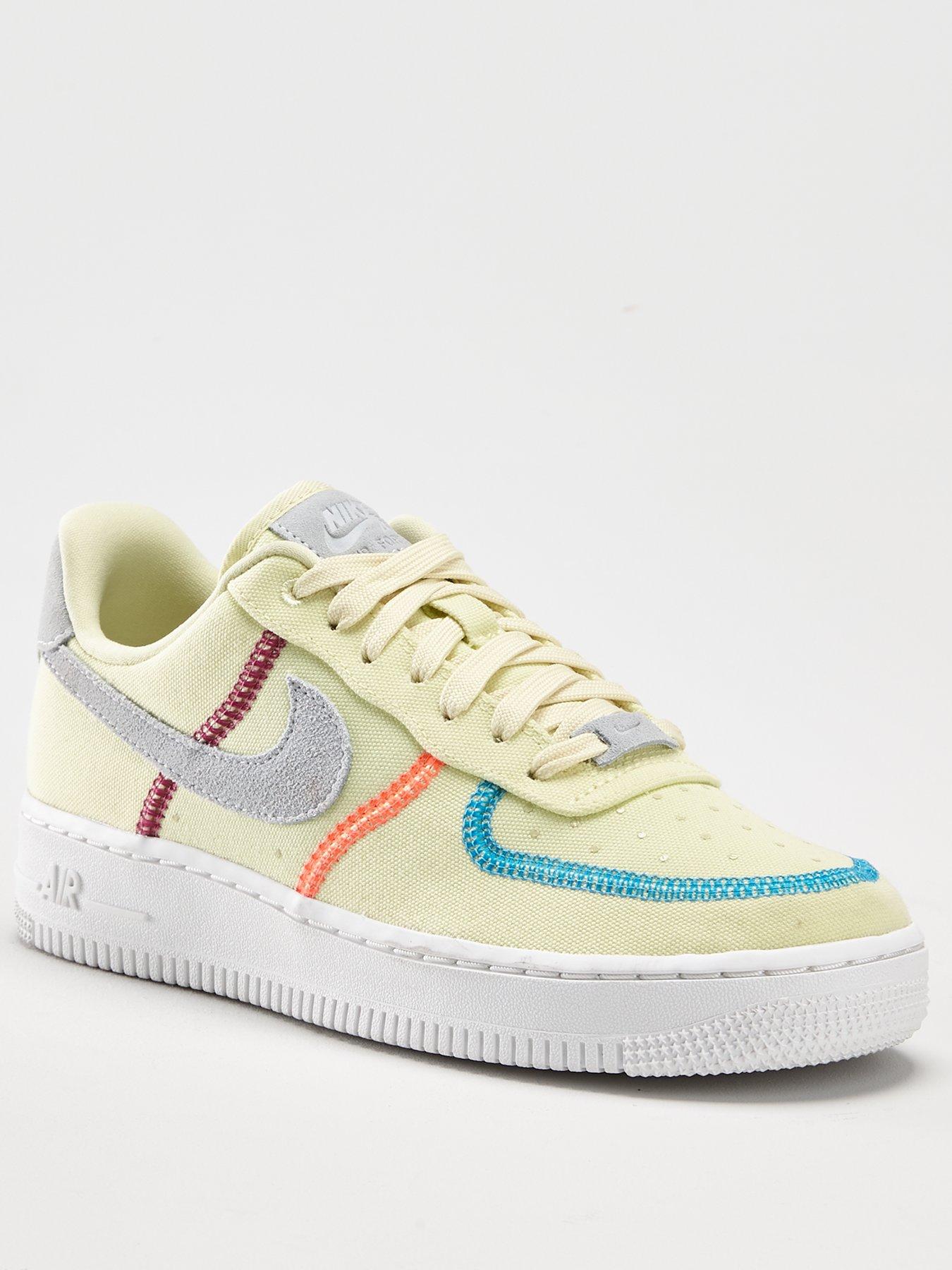 yellow white air force ones