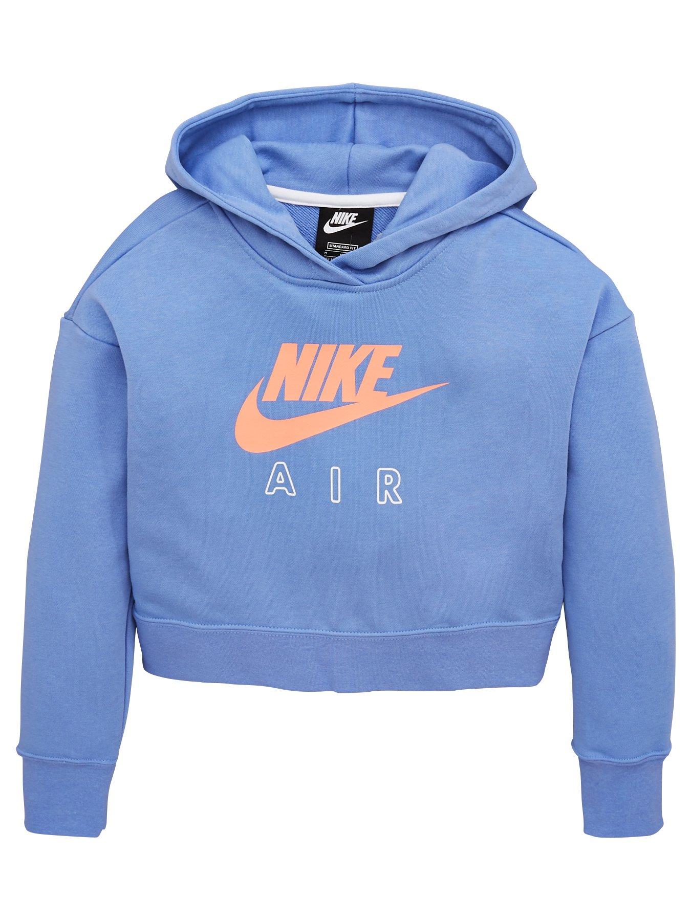 nike cropped hoodie blue