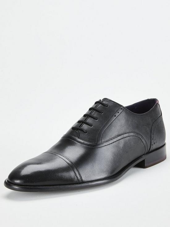 Ted Baker Circass Leather Oxford Toecap Shoes - Black | very.co.uk