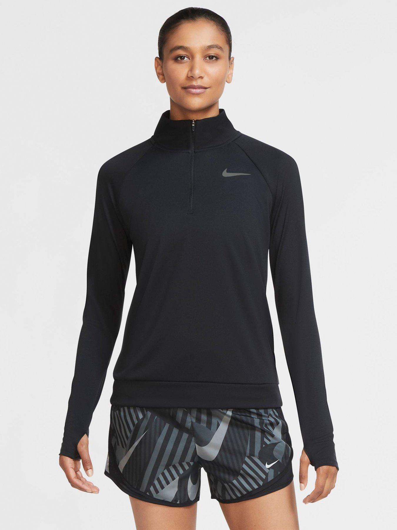 nike running long sleeve pacer in black