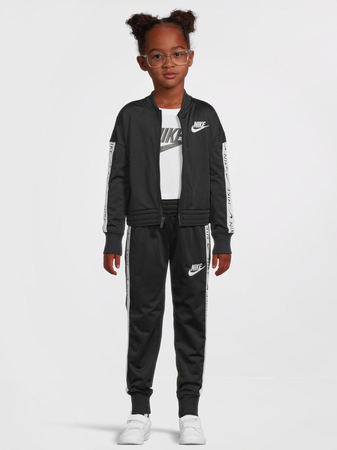 Black nike 2024 tracksuit girls