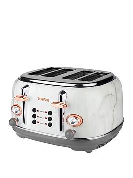 Tower 4 Slice S/S Toaster - Marble Rose Gold