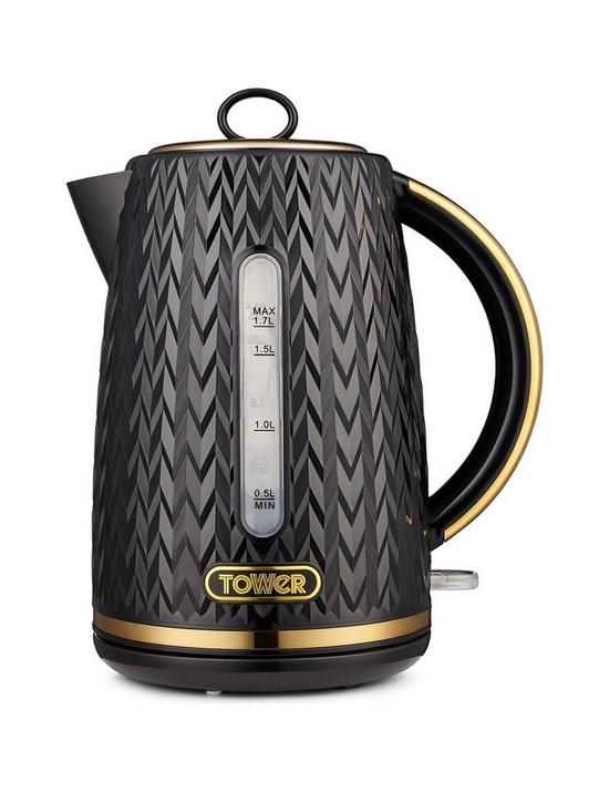 front image of tower-empire-17l-textured-kettle-black