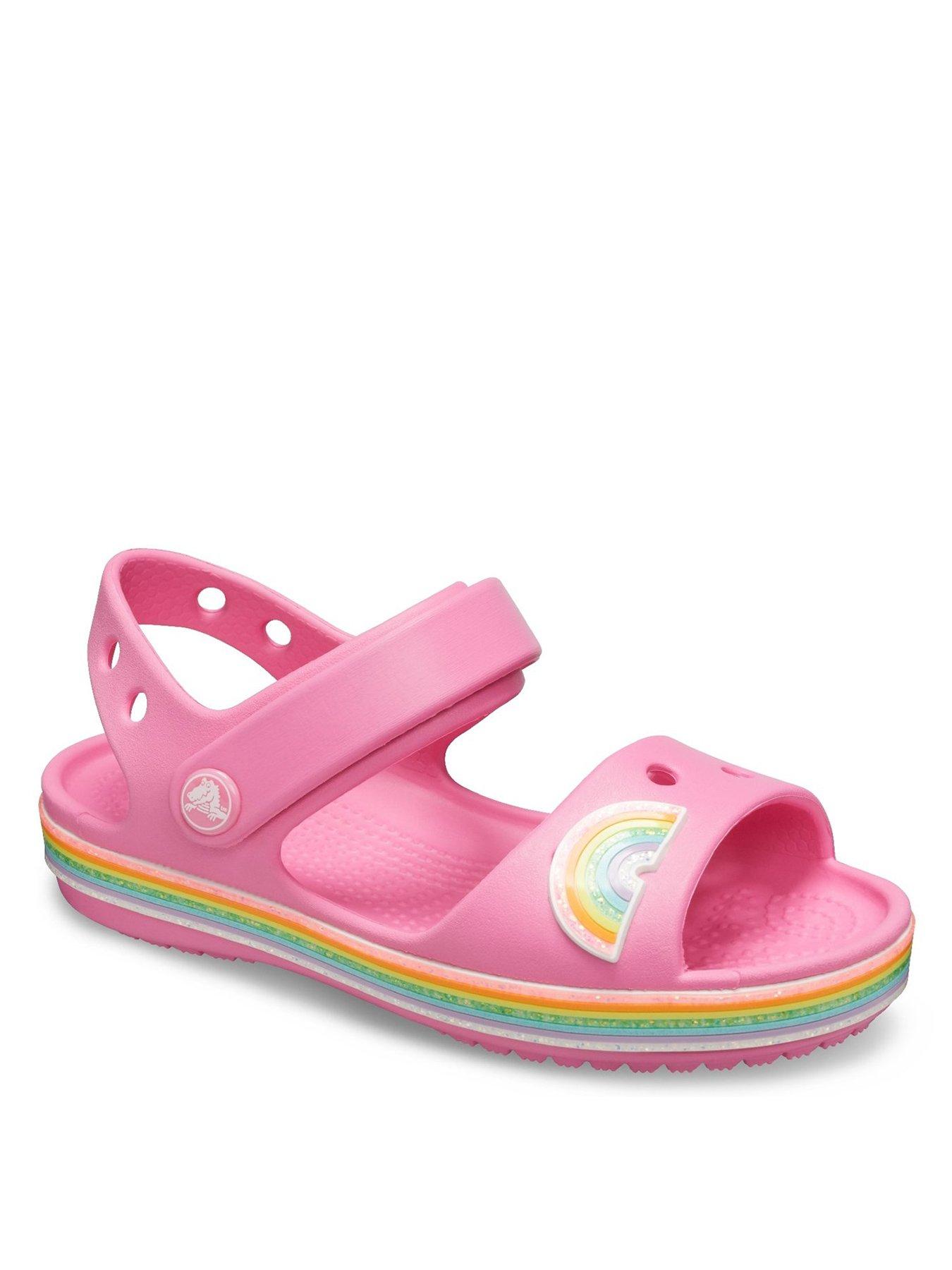 girls pink crocs