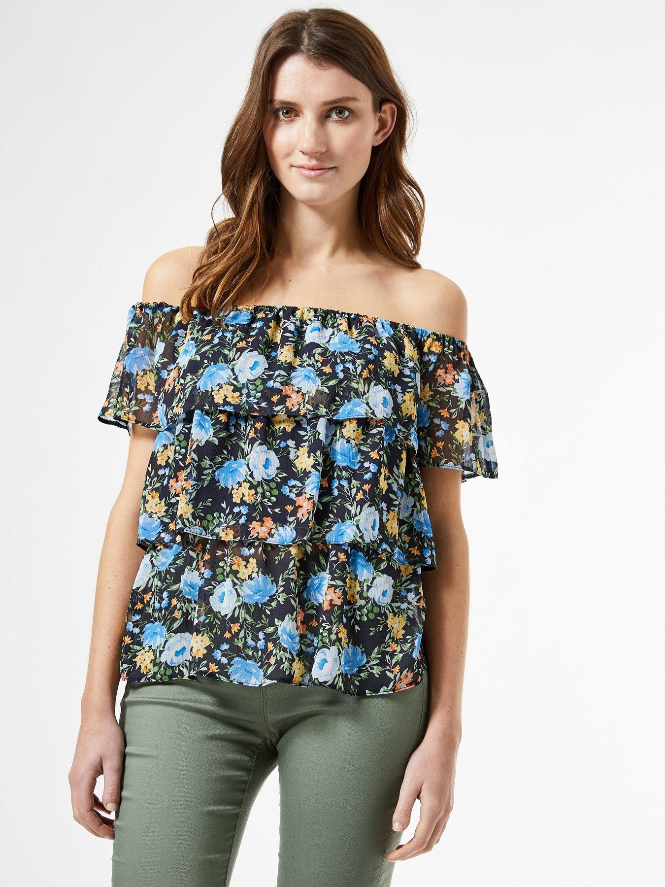 Dorothy Perkins Tiered Cluster Floral Off Shoulder Top review