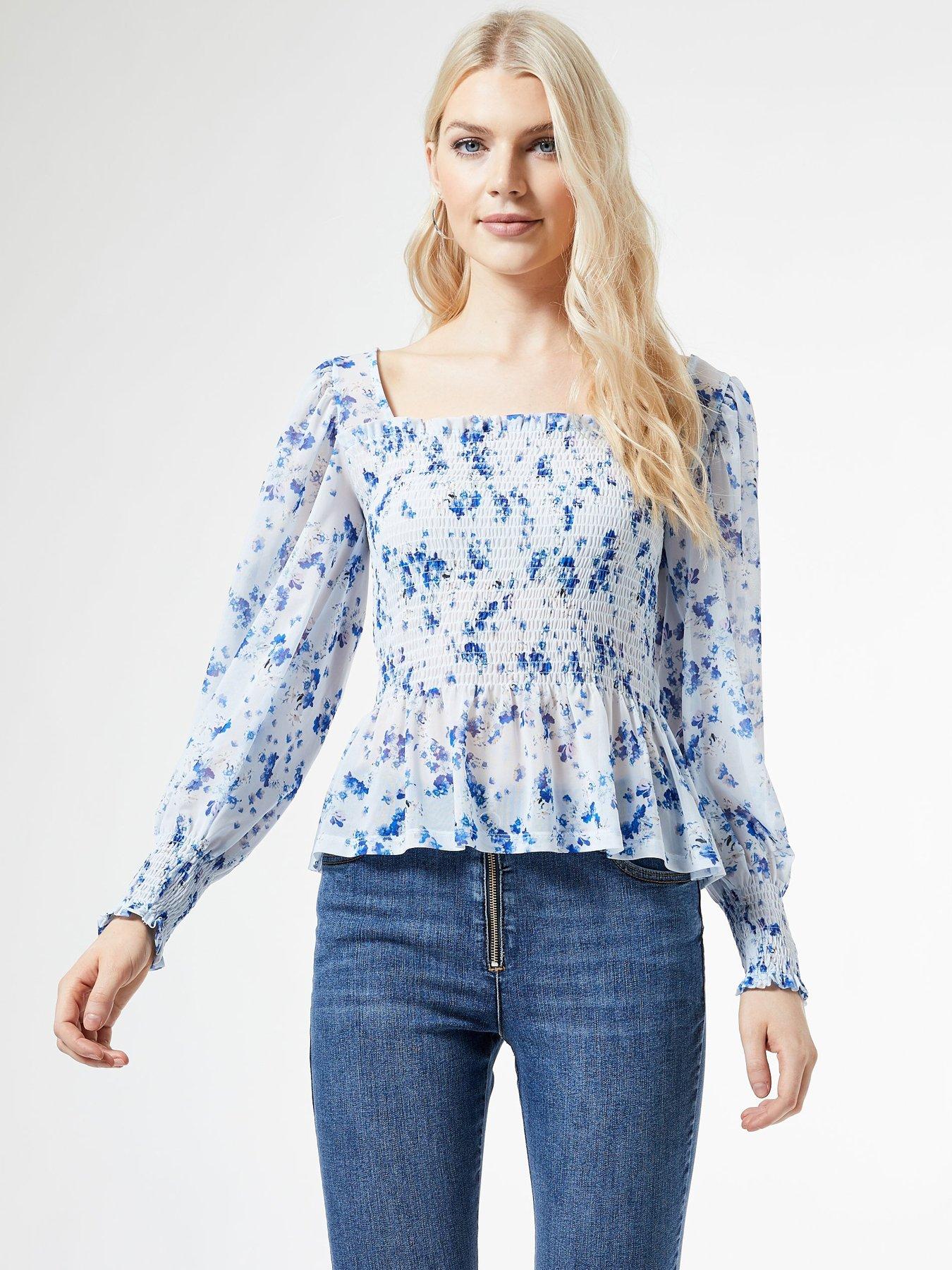 Dorothy Perkins Shirred Power Mesh Floral Square Neck Top review