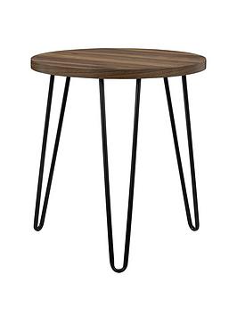 Product photograph of Dorel Home Owen Round Side Table - Walnut Effect from very.co.uk