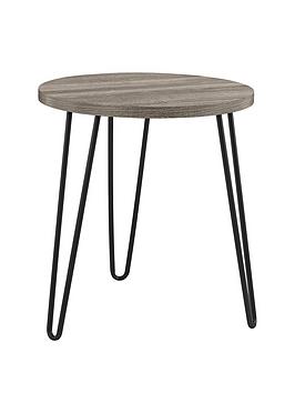 Product photograph of Dorel Home Owen Round Side Table - Grey Oak Effect from very.co.uk