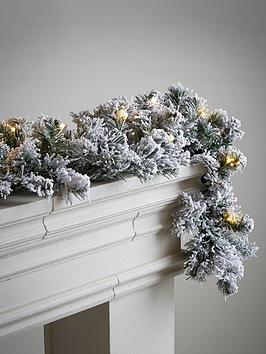 Product photograph of Very Home 6ft Pre-lit Flocked Emperor Christmas Garland from very.co.uk