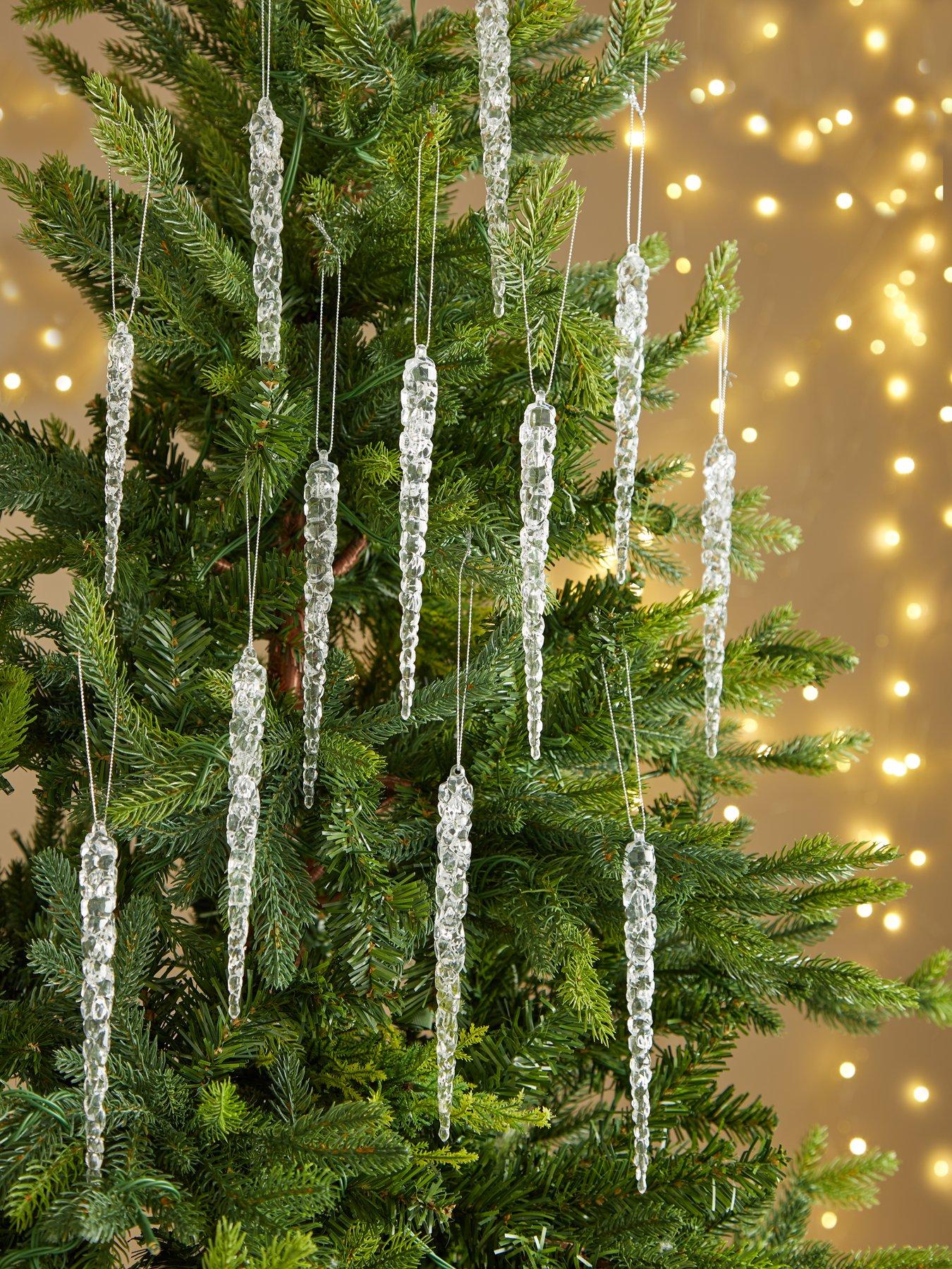 Product photograph of Very Home Set Of 12 Icicle Hanging Christmas Tree Decorations from very.co.uk