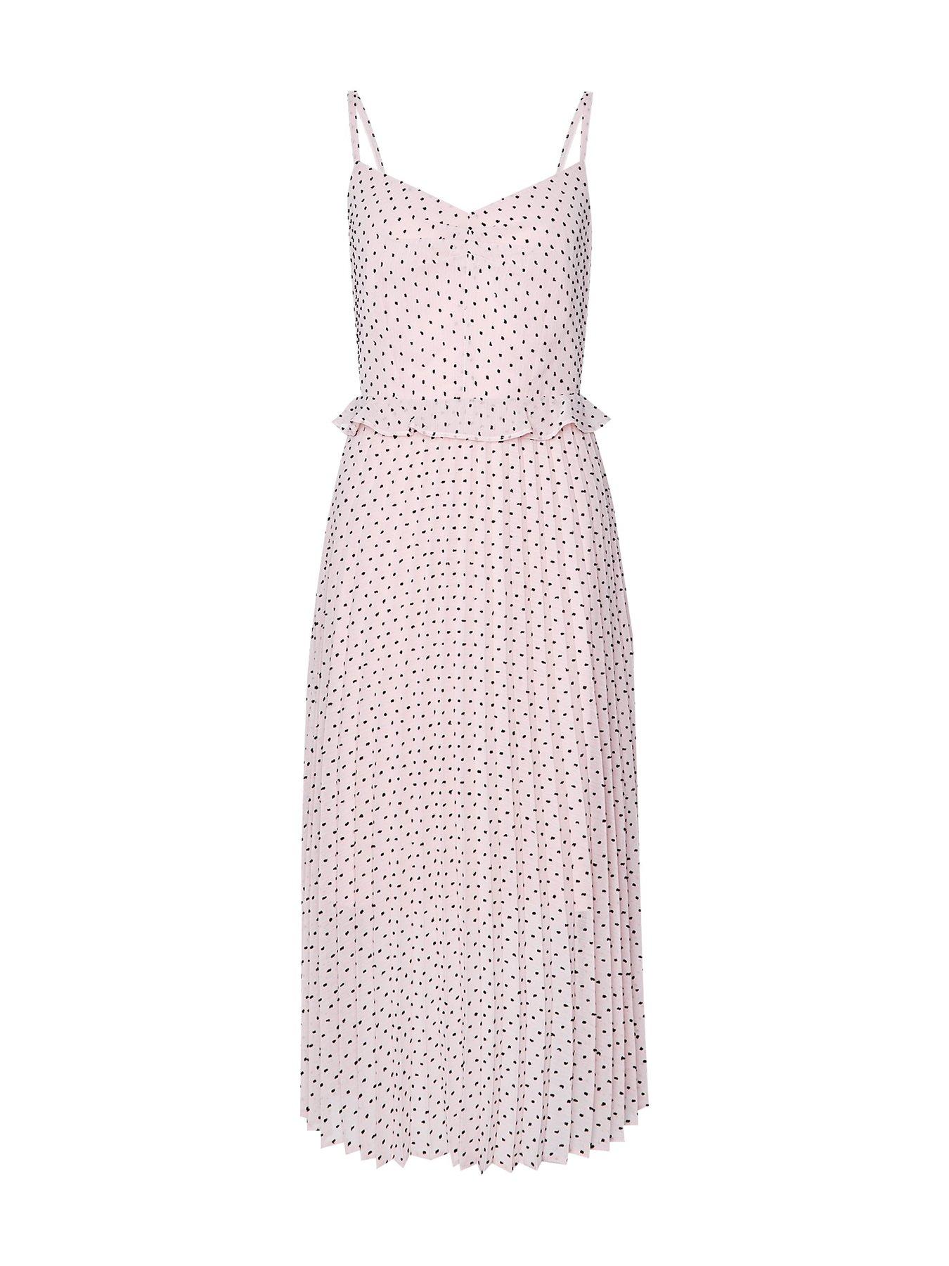strappy pleated midi dress