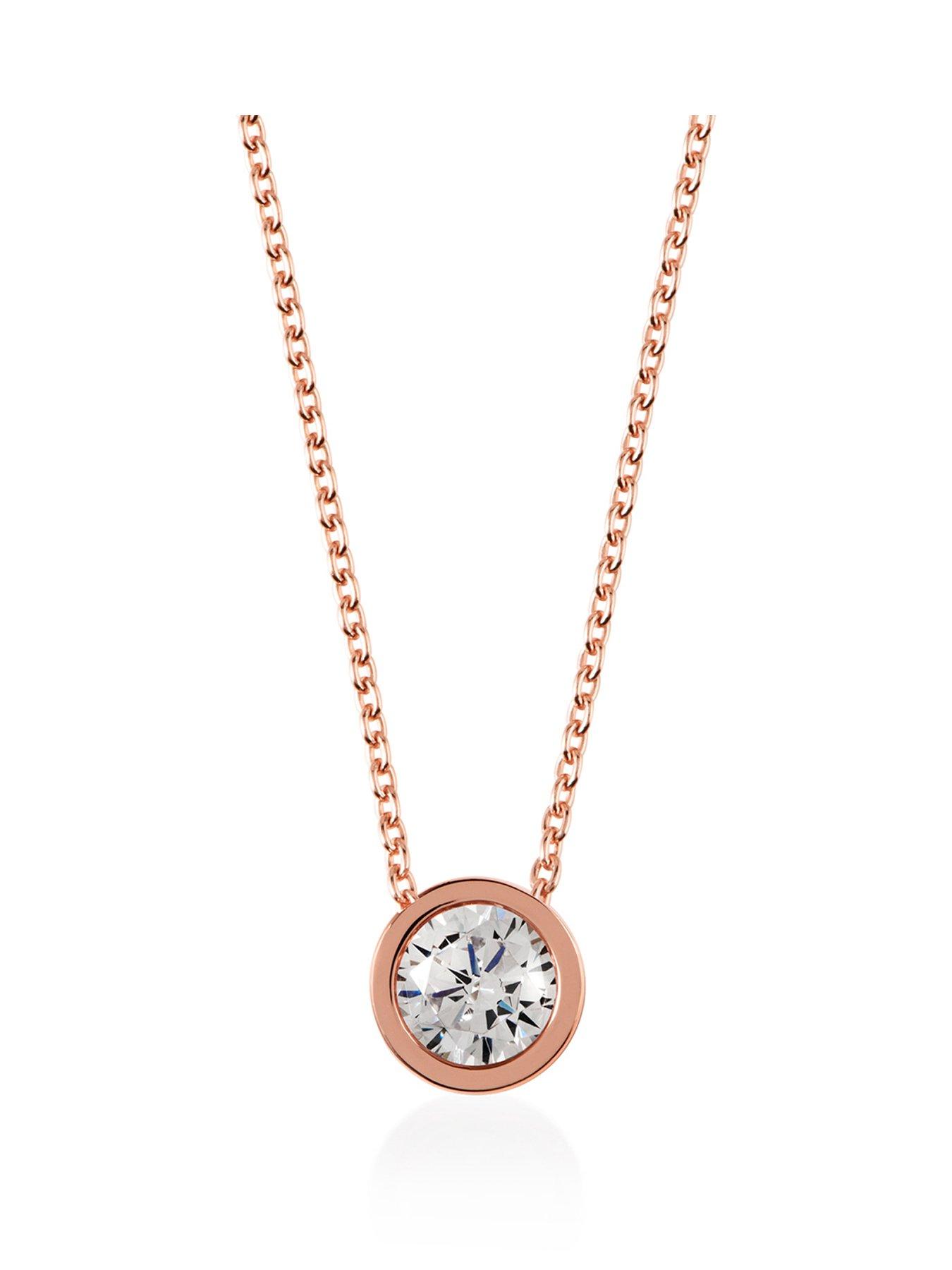 Product photograph of Radley Ryj2000 Rose Gold Crystal Pendant Necklace from very.co.uk