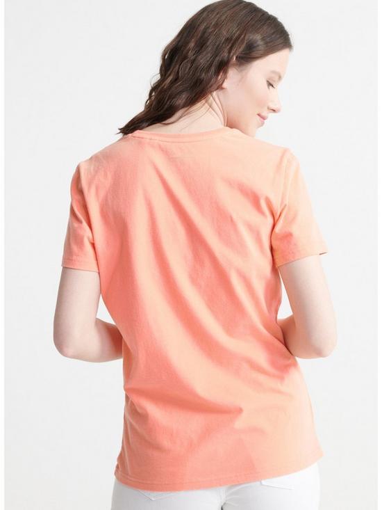 stillFront image of superdry-organic-cotton-premium-goods-label-outline-t-shirt-pink