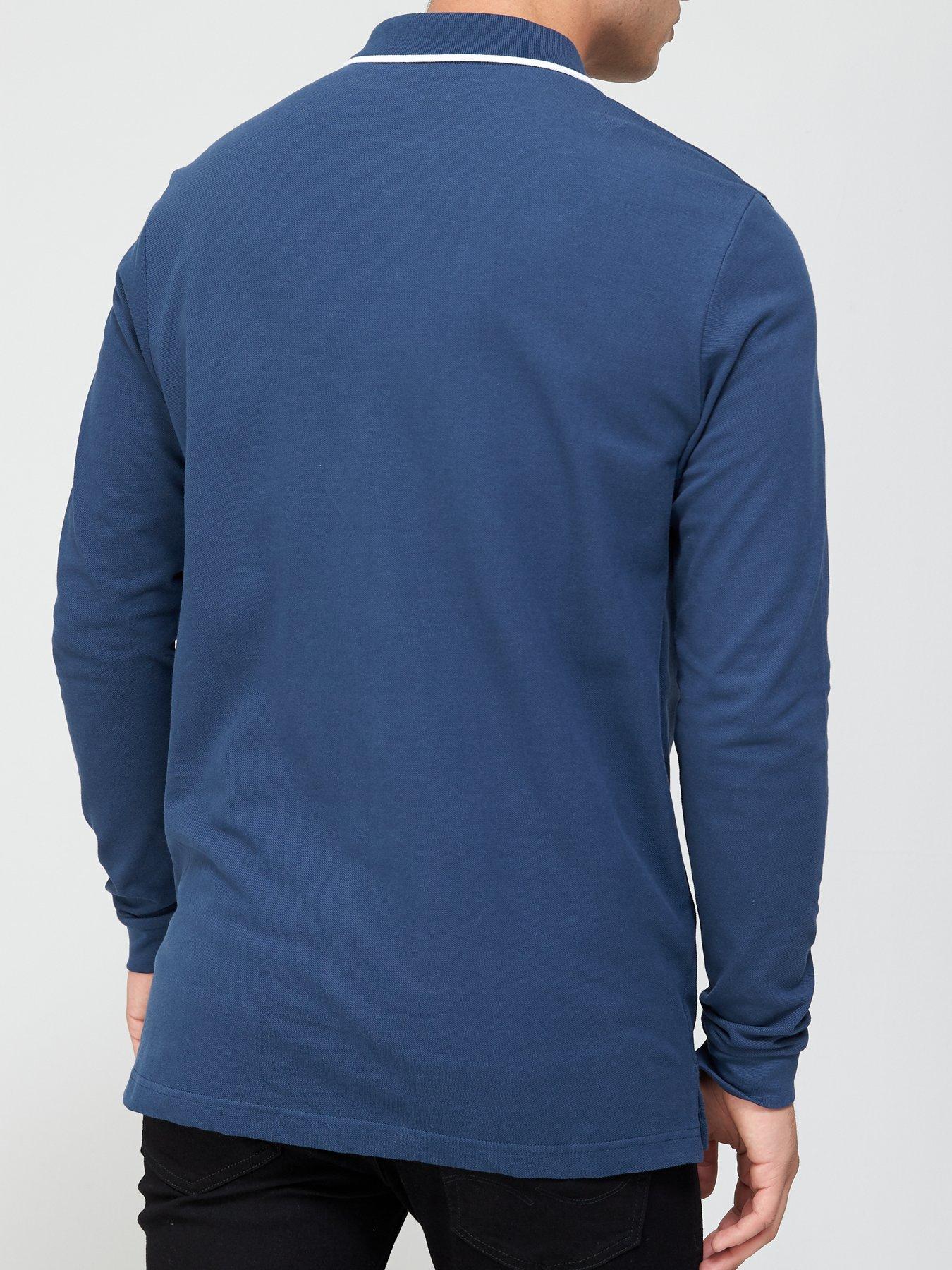 denim long sleeve polo