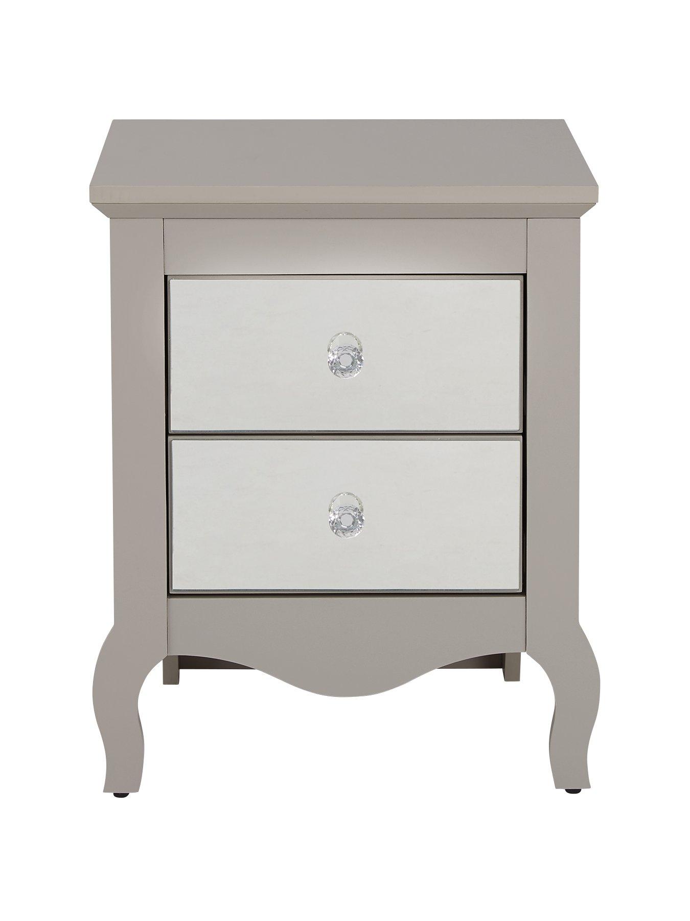 Product photograph of Very Home Sandy Mirror 2 Drawer Bedside from very.co.uk