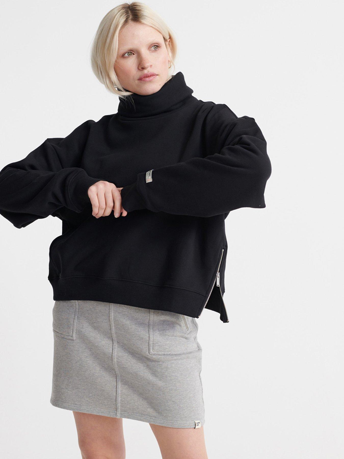 zip funnel neck sweatshirt