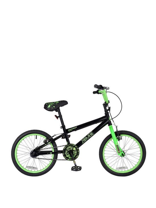 front image of concept-zombie-boys-9-inch-frame-16-inch-wheel-bmx-bike-black