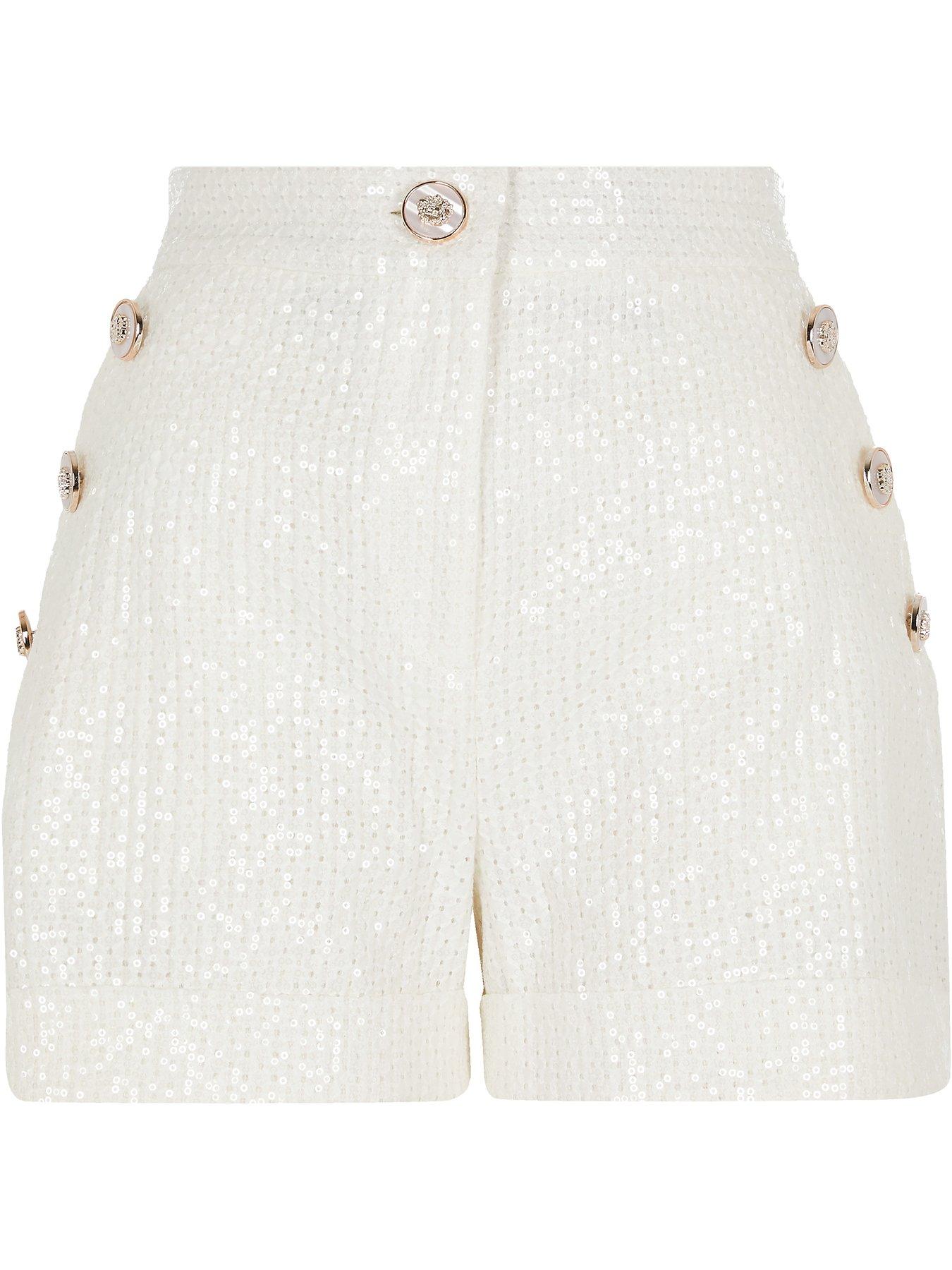 white tailored shorts womens