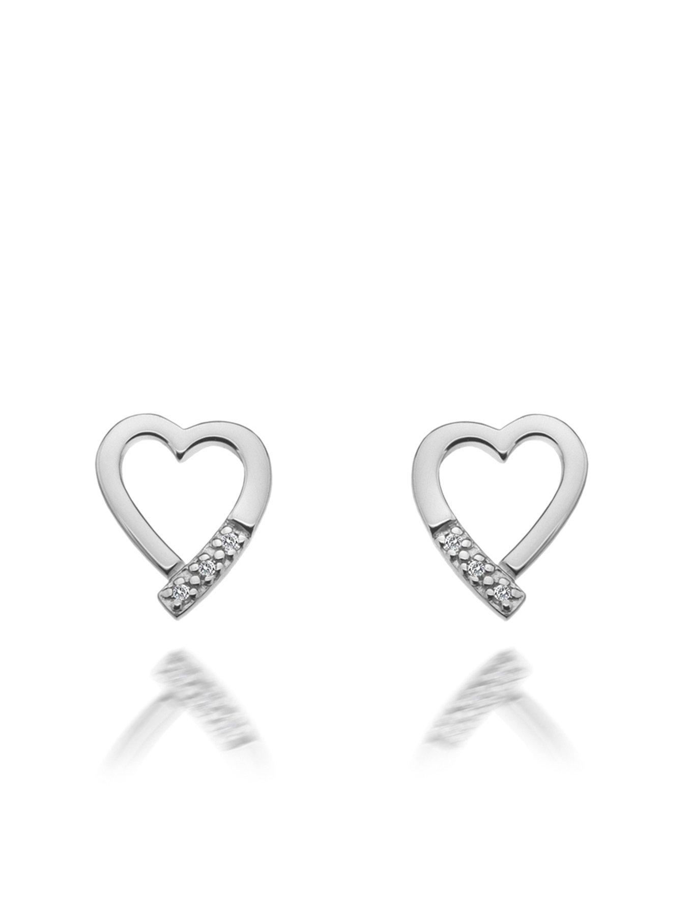 Product photograph of Hot Diamonds Romantic Heart Stud Earrings from very.co.uk
