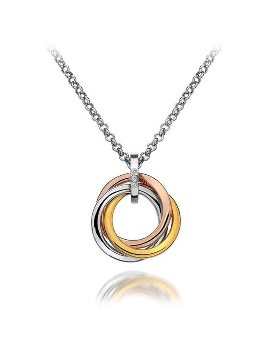 front image of hot-diamonds-calm-pendant-tri-colour-necklace
