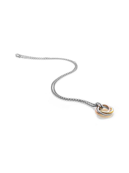 back image of hot-diamonds-calm-pendant-tri-colour-necklace