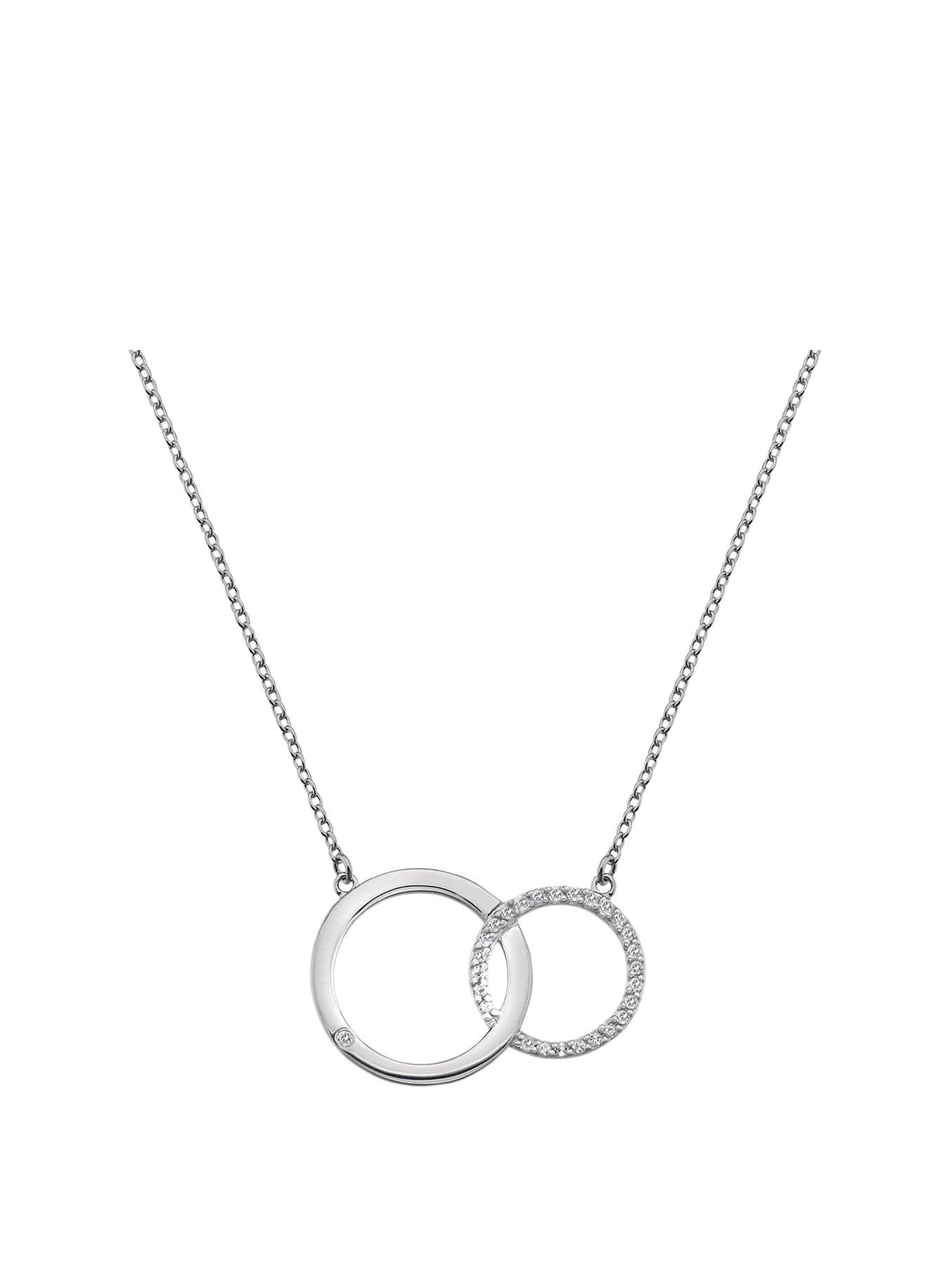 Product photograph of Hot Diamonds Striking Circle Necklace from very.co.uk