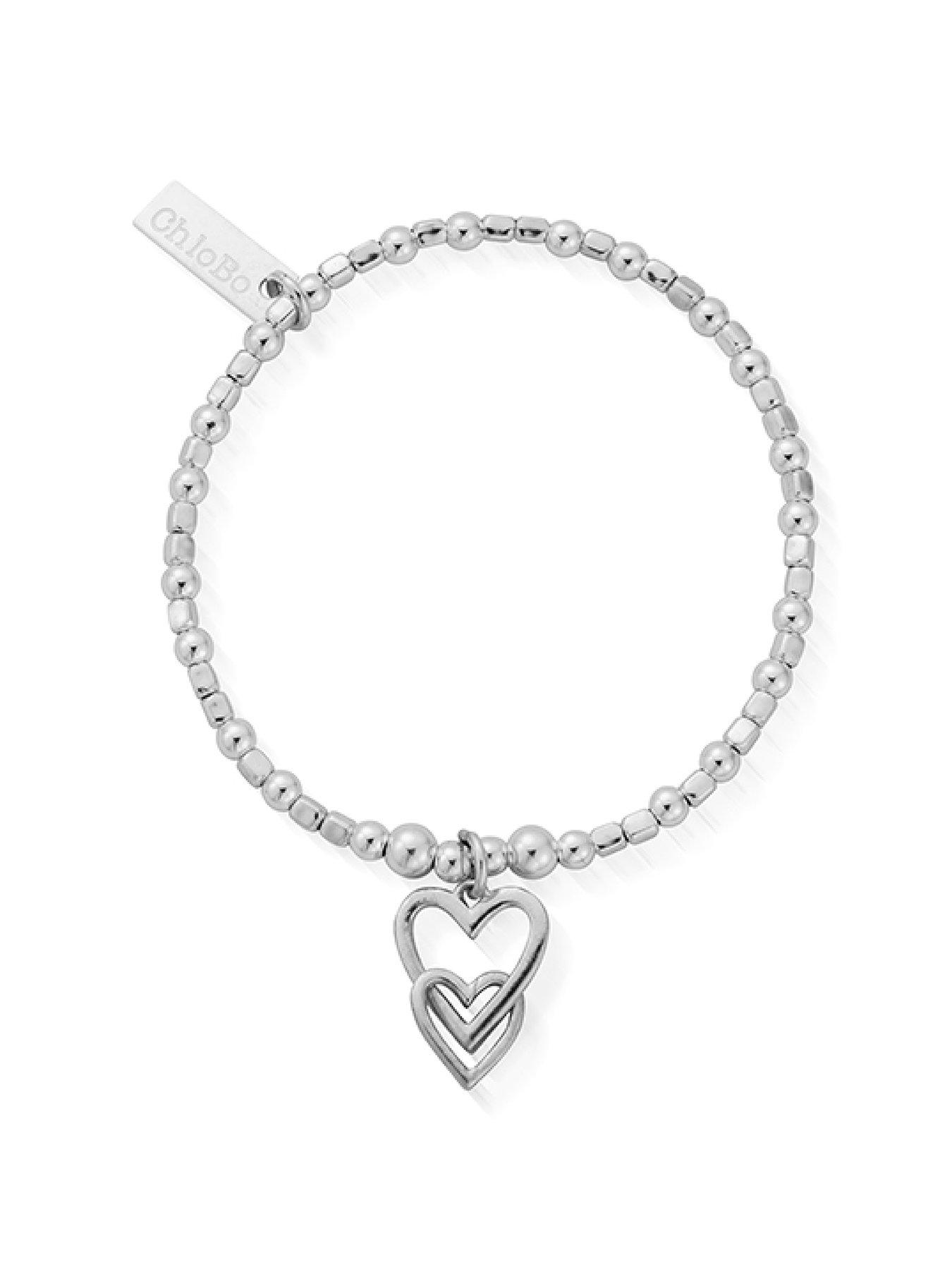 Silver Pink Box 3 Piece Stackable Inspirational Heart Bangles to My Mom