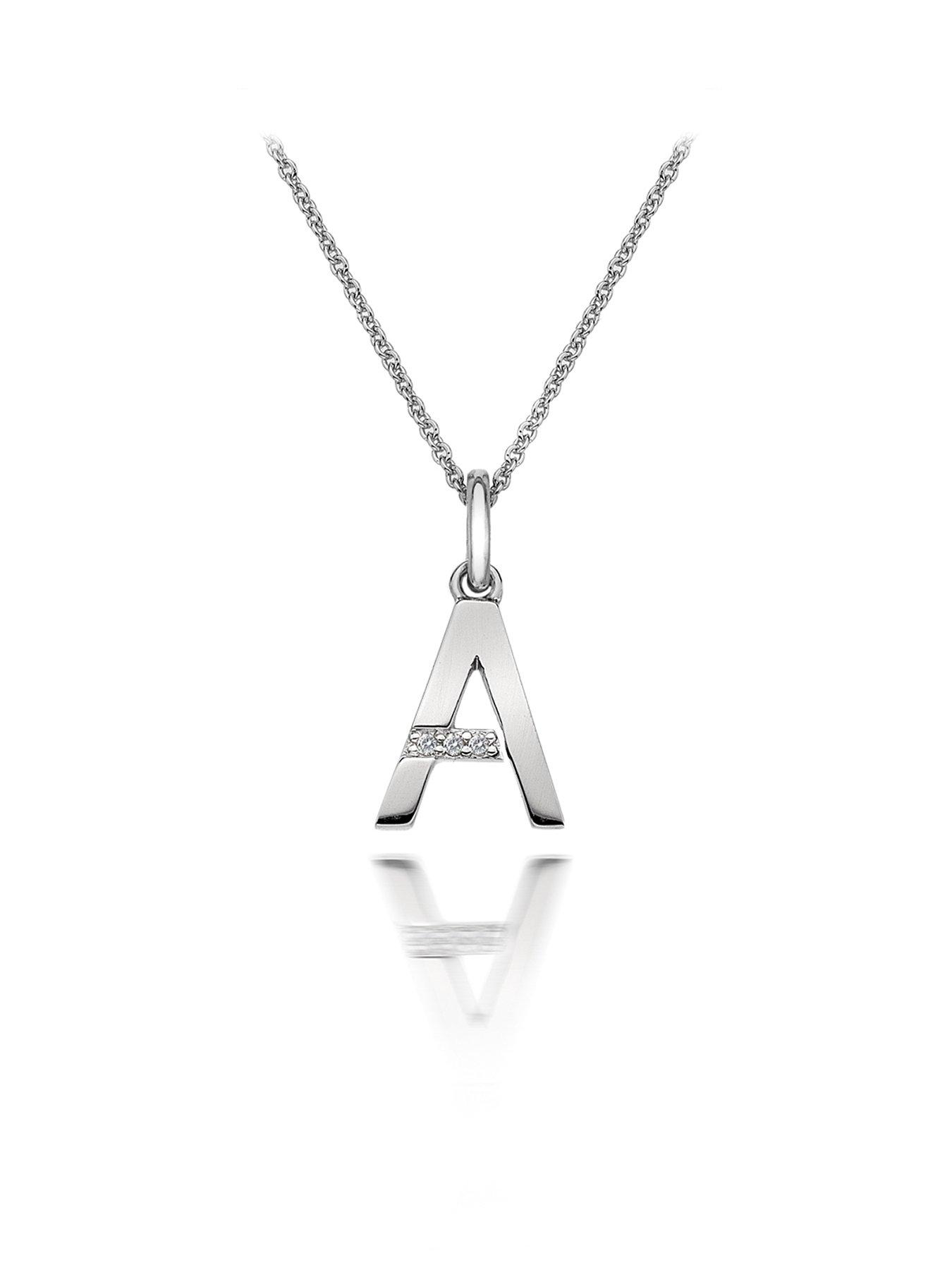 Product photograph of Hot Diamonds Micro-amulets Letter Pendant from very.co.uk