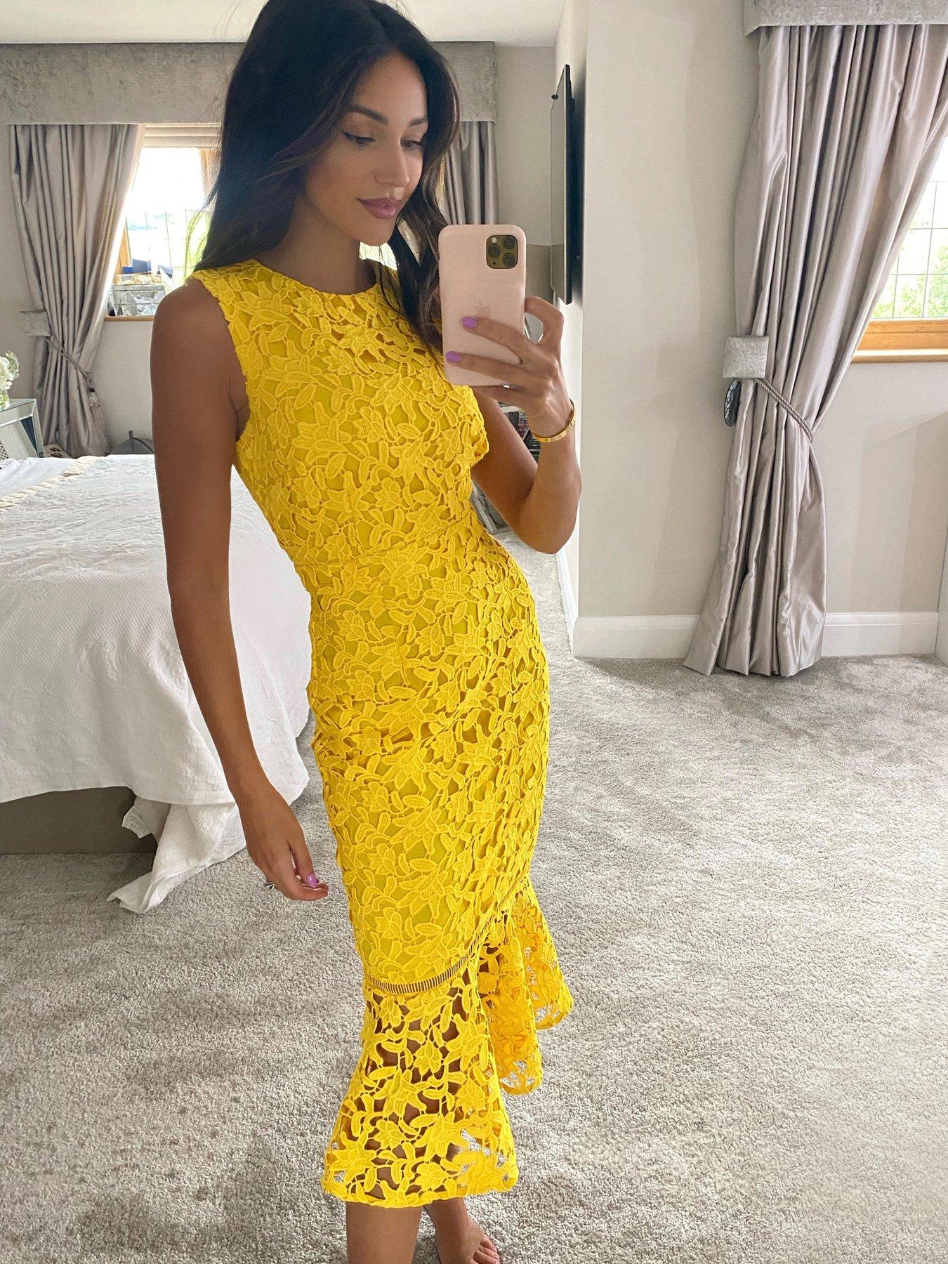 michelle keegan yellow dress