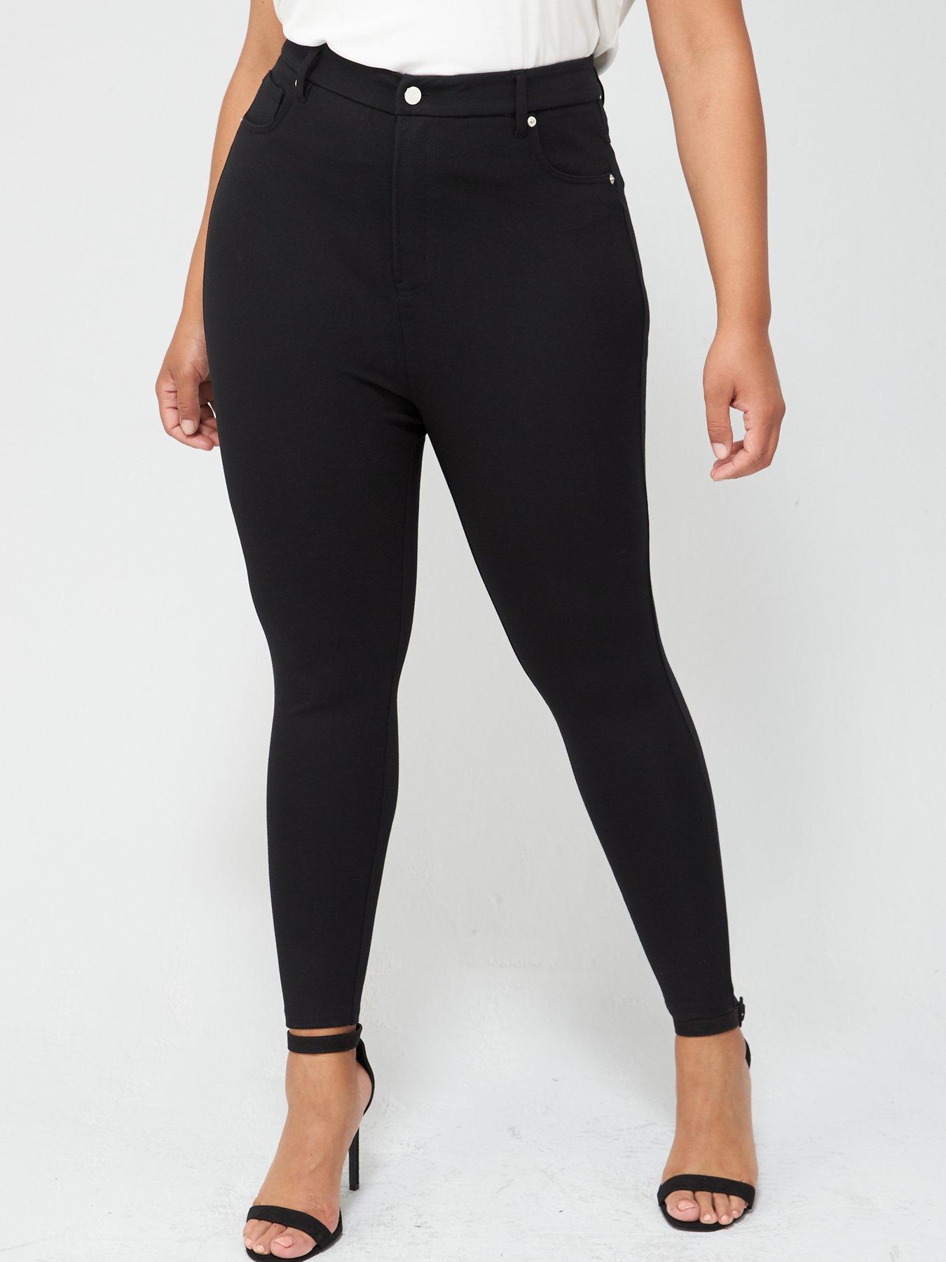 black skinny high waisted trousers