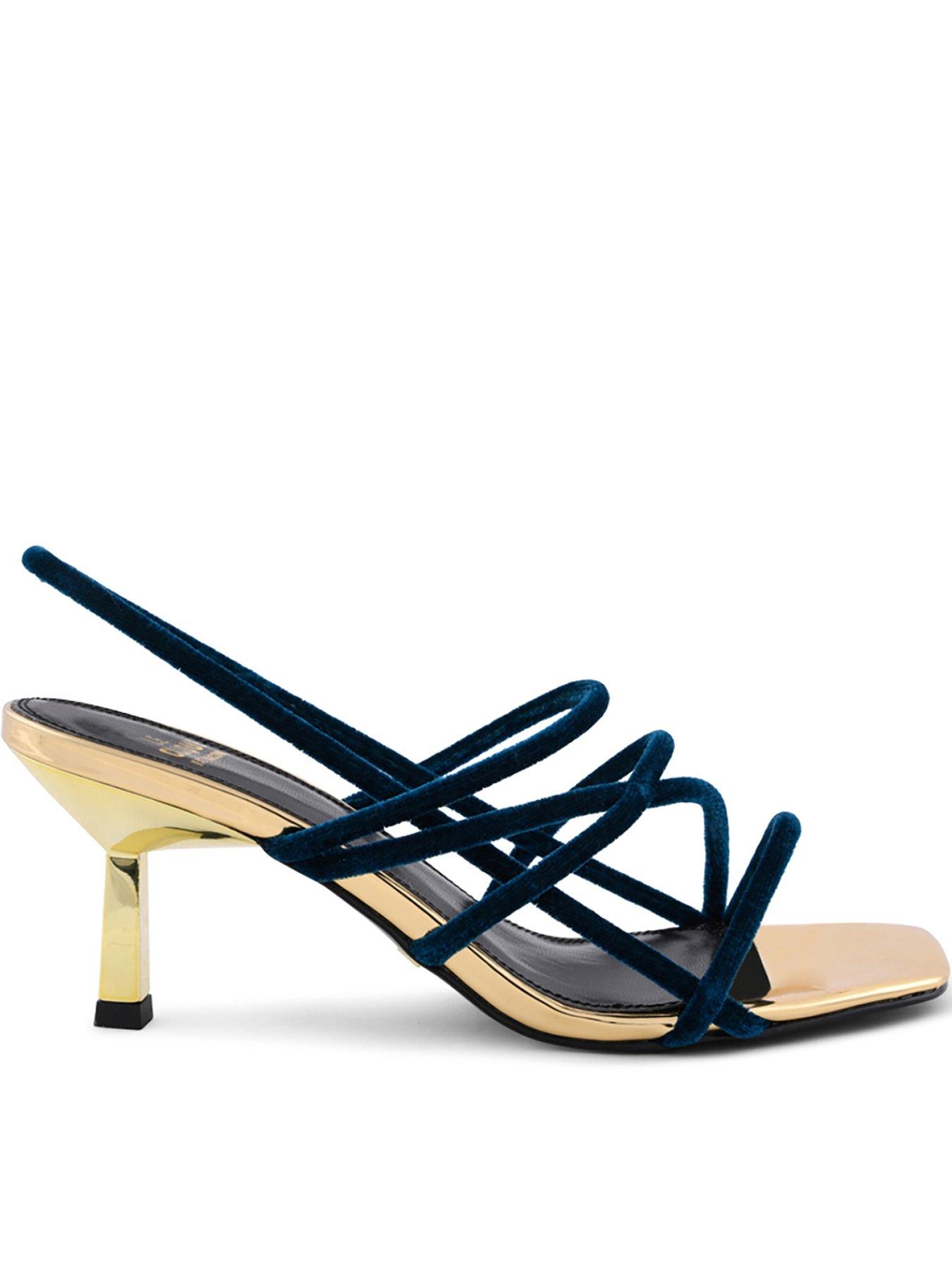 gold kitten heel sandals uk