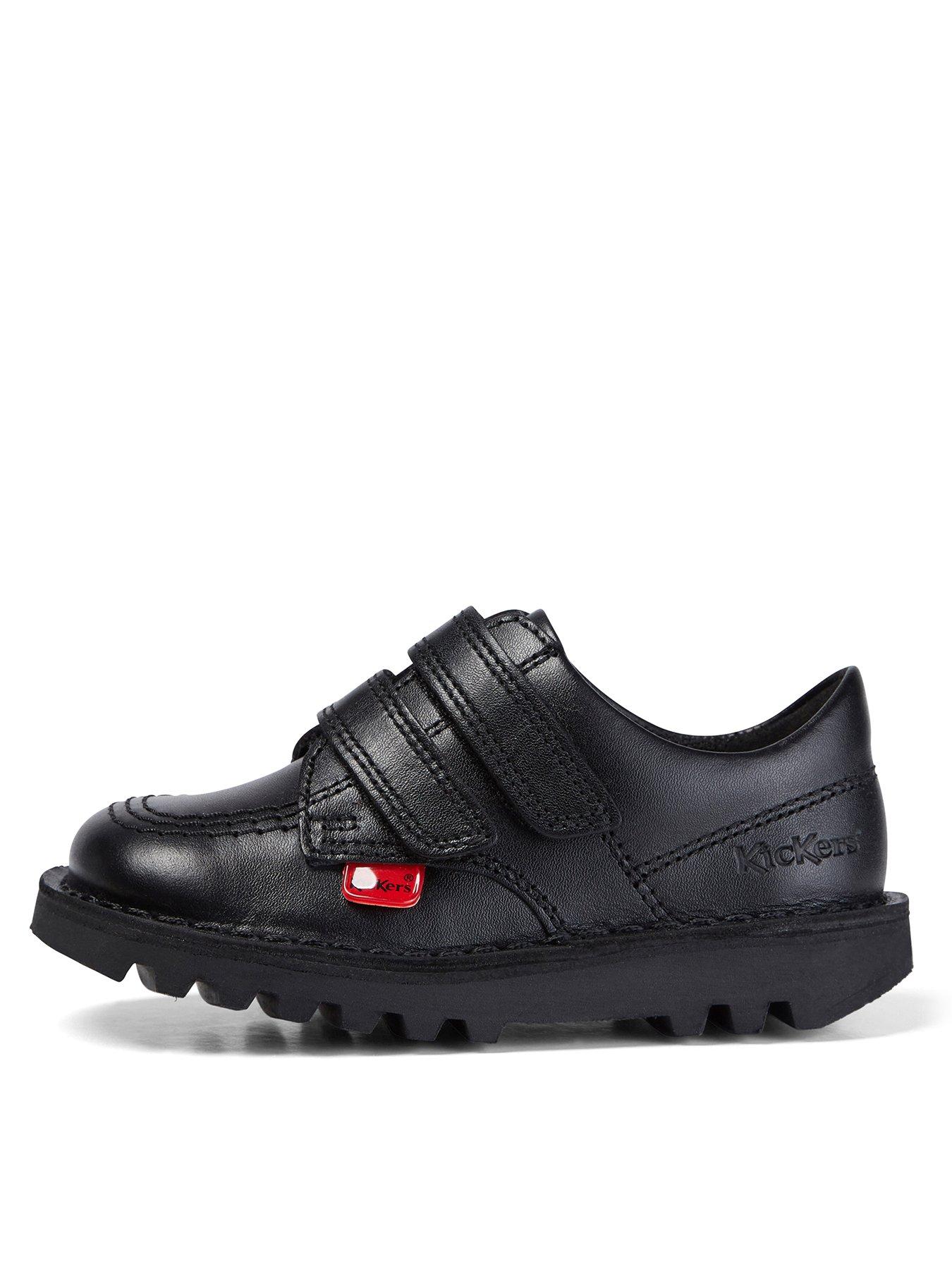 Kickers Kick Lo Velcro Leather Shoe - Black