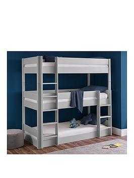 Product photograph of Julian Bowen Trio Triple Stacker Bunk Bed - Grey from very.co.uk