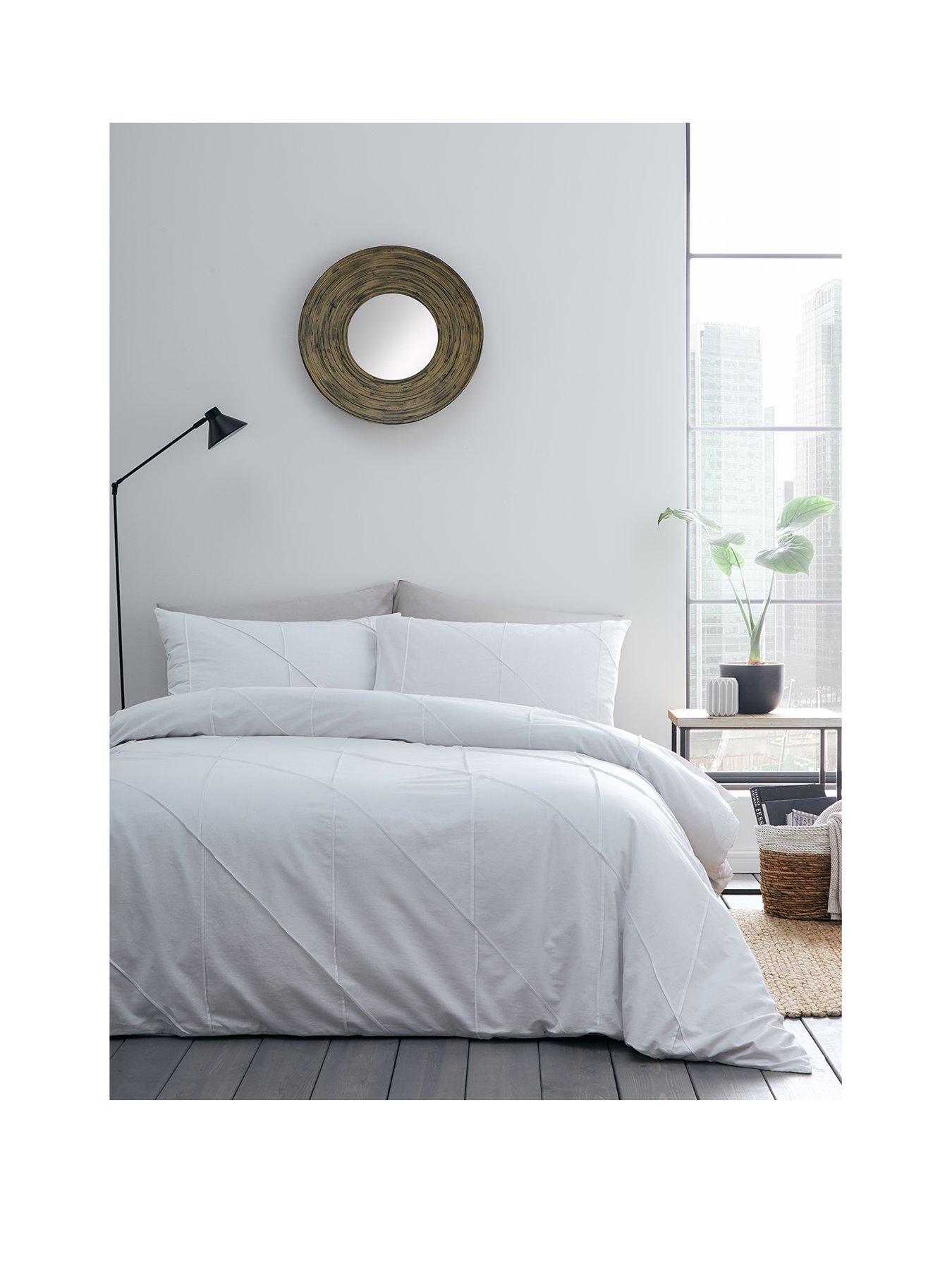 Serene Dart Duvet Cover Set in White | Very.co.uk