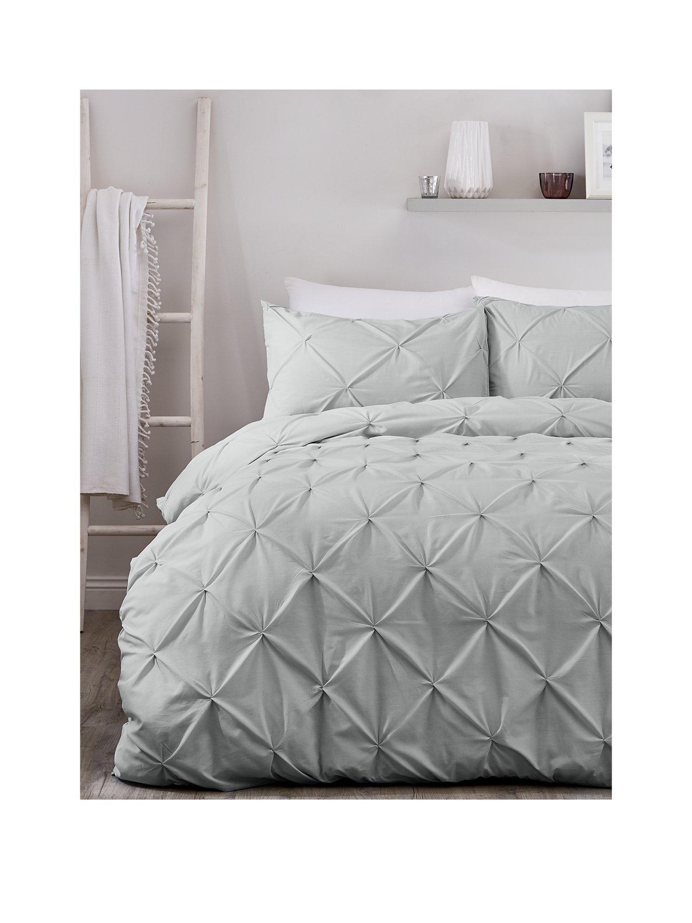 Serene Lara Single Duvet Cover and Pillowcase Set – Silver