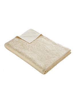 Product photograph of Tess Daly Gold Knit Throw from very.co.uk
