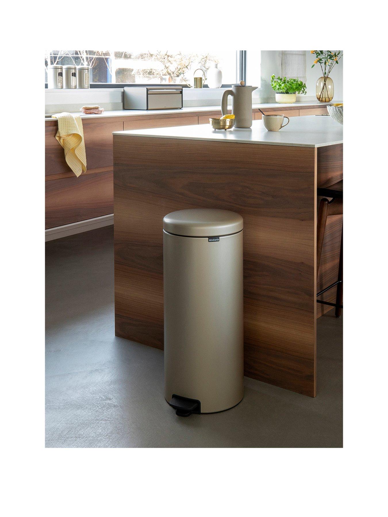 Product photograph of Brabantia Newicon 30-litre Pedal Bin Ndash Champagne from very.co.uk