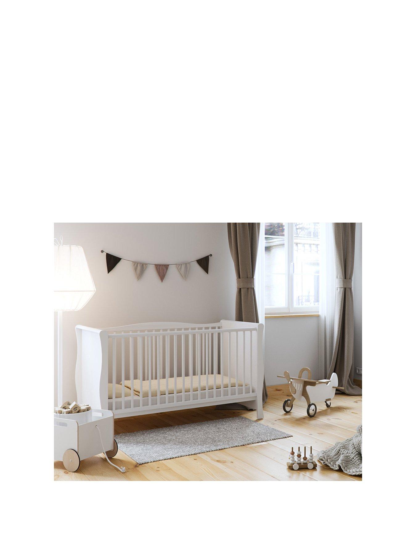 Cream sleigh cot bed best sale